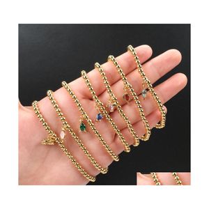 Hebras de cuentas 4Mm Cuentas Pequeñas joyas de dinosaurio Colección de criaturas antiguas Color Zircon Nce Pulsera para hombres Mujeres Entrega de gota Br Dhs6A