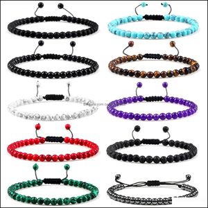 Kralen strengen 4 mm mini edelsteen kralen armbanden voor vrouwen meisje streng verstelbare handgemaakte kristallen kralen power stretch unisex coupl dhlrj