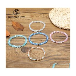 Perles Strands 6mm Mode Naturel Flash Pierre Perle Bracelet Pour Femmes Hommes Ethnique Colorf Chakra Énergie Yoga Bracelet Bijoux Drop Del Dhfod