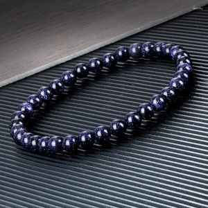 Kralen strengen 6 mm natuurlijke zwarte onyx zandsteen kralen armbanden handgemaakte etnische Tibetaanse elastische armbanden voor vrouwelijke mannen charmeren sieraden geschenken f