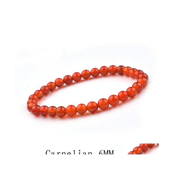 Brins de perles 6 mm pierre naturelle agate rouge améthyste vert oriental couleur unie bracelet femme travail fin cadeau livraison directe bijoux Dhq4U