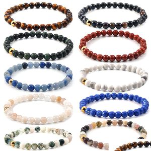 Kralen strengen 6 mm tijger eye agaat amethist turquoise strengen touw kralen armbanden voor vrouwen mannen genezen handgemaakte natuursteen ela dhfe2