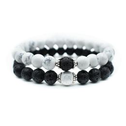 Kralen Strengen 8mm Paar Natuursteen Armband Femme Acier Inoxydable Kralen Armbanden Voor Mannen Vrouwen Bileklik Bijoux2974