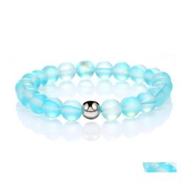 Brins perlés 8 mm Design de mode cristal en verre naturel bracelet de perle de pierre à flash naturel pour femmes hommes colorf moonstone dl polonais ottls givré