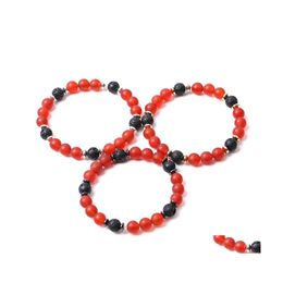 Kralen strengen 8 mm matrode agaat steen kralen Hematiet lava streng armbanden voor vrouwen mannen yoga boeddha energie juwelen yummyshop dro dhbhk