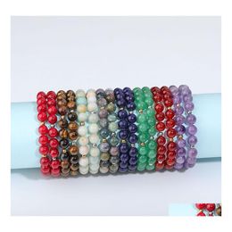 Brins de perles bracelet en pierre naturelle réglable Bracelet Yoga guérison cristal stretch perle pour femmes hommes bijoux faits à la main