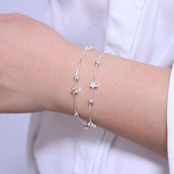 Brins de perles Aeteey Double couche étoile à cinq branches transfert Bracelet de perles Simple et à la mode tout-match étudiant femme Fawn22