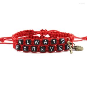 Kralen strengen altijd voor altijd letterband geweven armband met belangrijke liefdeslot armbanden voor liefhebbers paren vriendje vriendin cadeau