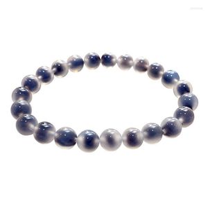 Brins de perles Bracelets en cristal de coeur de sucre noir et blanc Bracelet de perles rondes de 8 mm porte-bonheur pour petite amie bijoux de mode JoursNeige Kent22