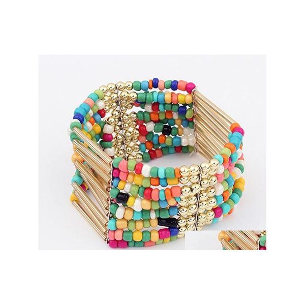 Beaded Strands Bracelet Bangle Para Mujeres Hombres Joyería de moda Margaritas Murano Glass Crystal Charm Bracelets European Fits Beaded Drop Dhzsb