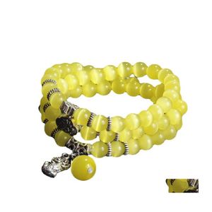 Strands de cuentas Pulsera Strandsthree Círculos Cat Opal Opal Joyería para mujeres Empacadas individualmente varios colores Antirradiación GI DH2PS