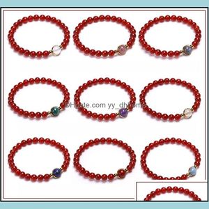 Bracelets de brins de perles bijoux de bijoux 6 mm perles de cartone golden couleur m￩tal malachite claire quartz chanceux labradorite single bracelet pour femmes