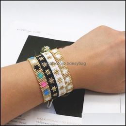 Kralen strengen armbanden sieraden kralen miyuki armband voor vrouwen mode weven ster patro's verstelbare vriendschap dhwxi