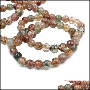 Perles Brins Bracelets Bijoux Perlé Naturel Top 100% Colorf Rutile Quartz Pierre Ronde Perles En Vrac Cristal Pour Jewelr Dhnft