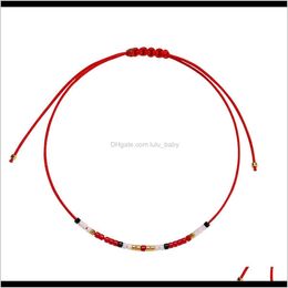 Perlé, Strands Bracelets Bijoux Drop Delivery 2021 Bohême Japonais Perles De Riz À La Main Tissé Ensemble Bracelet Femme Réglable Corde Serrée Sgj
