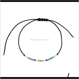 Perlé, Brins Bracelets Bijoux Drop Delivery 2021 Mode Perles De Riz Japonais Bracelet Tissé À La Main Réglable Corde Serrée Style Bohème Dtm