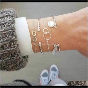 Kralen, strengen armbanden sieraden drop levering 2021 ventilator hiphop set gepersonaliseerde modester en maan geometrische armband fitzr