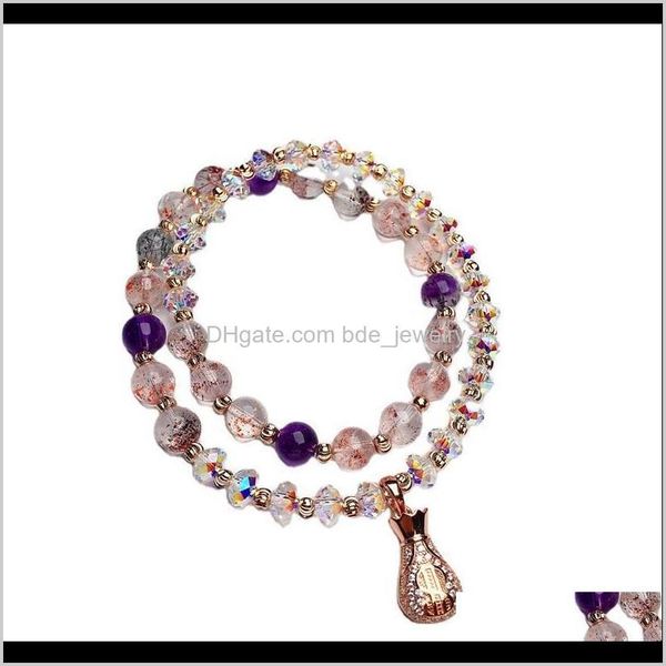 Perles, brins bracelets bijouxnaturels super sept cristal sac d'argent léger bracelet de luxe livraison directe 2021 nxdij