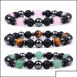 Brins perlées bracelet de brin de pierre chakra yoga énergétique pour les hommes pour hommes rose cristal vert aventurine bébé dhx1t gouttes livraison j dhsnk