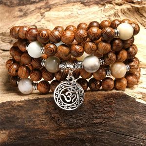 Kralen strengen charme rozenkrans om armband mannen sieraden vintage Tibetaans zilveren boeddhistische gebedsmeditatie yoga voor vrouwen fawn22