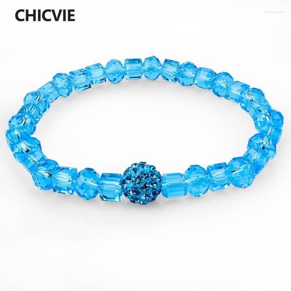 Hilos de cuentas CHICVIE, pulseras de abalorios de lujo azul, brazaletes de piedras para mujer, fabricación de joyas, pulsera de amistad personalizada para mujer SBR140