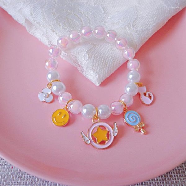 Brins de perles Bracelets de perles pour enfants filles princesse petit dessin animé mignon Bracelet accessoires combat bébé jouets cadeaux Inte22