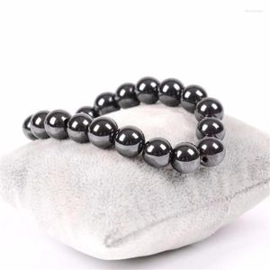 Hilos de cuentas Cool Magnetic Hematite Stone Beads Bracelet Therapy Health Care Magnet Men's JewelrBeaded Lars22