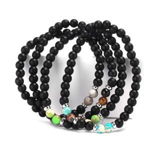 Kralen strengen mode kralen strengen natuursteen matte zwarte kralen armband heren lucky 6mm tijger eye heren sieraden cadeau 107 m2 dro dh76q