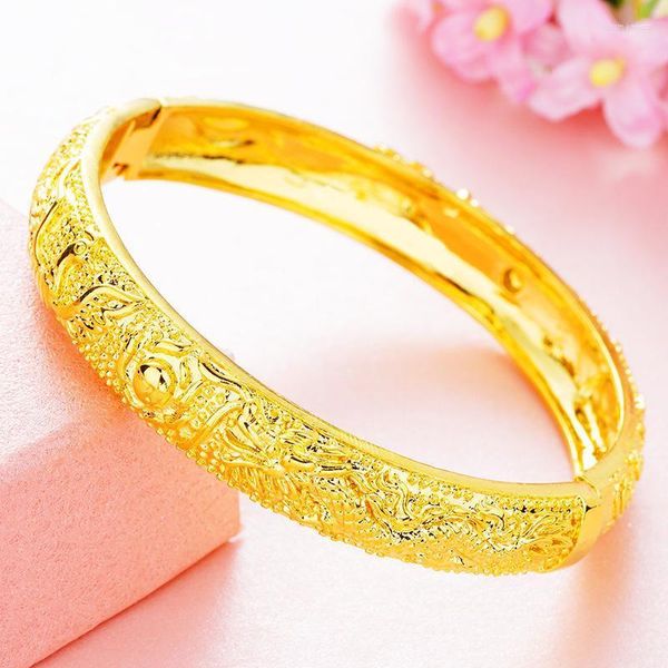 Hebras de cuentas moda lujo 24 K Color oro África brazaletes para mujeres Dubai pulsera fiesta boda regalos Trum22