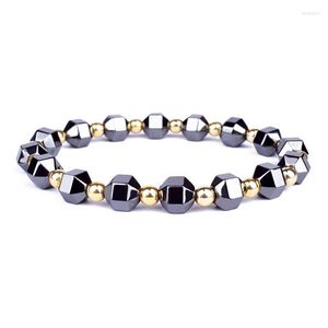 Bracelets en hématite naturelle pour femmes, brins de perles, Protection magnétique de la santé, perles d'équilibre, bijoux de guérison Reiki pour hommes, Pulsera Kent22
