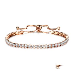 Kralen strengen mode sprankelende kristallen armband voor dame gold fl boor single row girls verjaardag cadeau drop levering sieraden bakje dhhvy dhhvy