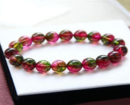 Brins en perles femelles espèces yce ymitation tourmaline pastèque bracelet Color Color Allmatch bijoux6022348