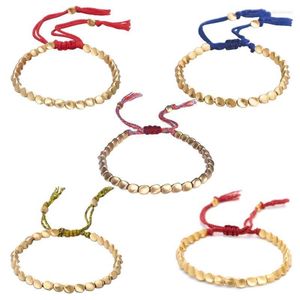 Perlé Brins Cadeaux Fil De Coton Réglable Femmes Hommes Tressé Bracelets Chanceux Corde Cuivre Perles Bracelets Lars22