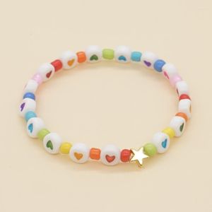 Hebras de cuentas Go2Boho 2022 Pulsera de corazón Encantos de estrellas Joyería linda para mujeres Corazones de colores Pulseras de hilo Moda Pareja Regalo Fawn22