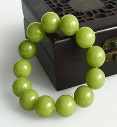 Hilos de cuentas fluorita verde nocturna pulsera de perlas brillo pulsera lunar piedra de piedra natural jade para mujeres45551096
