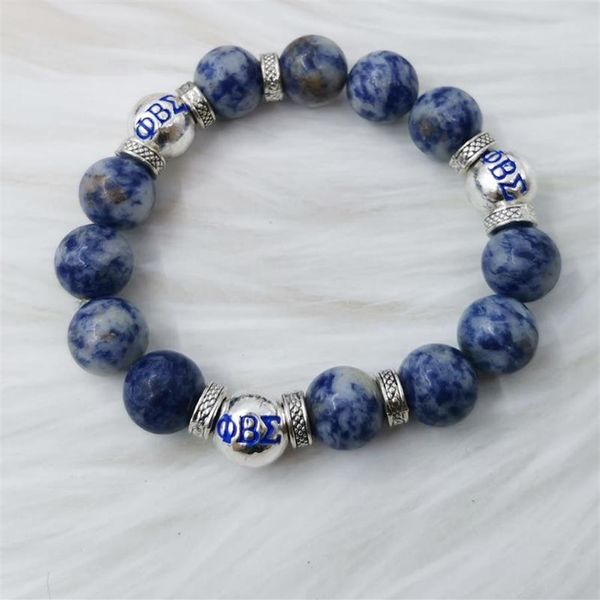 Brins de perles fabriqués à la main de haute qualité Phi Beta Sigma Fraternité Pierre Perles Élastiques Hommes Accessoires Bracelet Bracelets Bijoux Acce307V