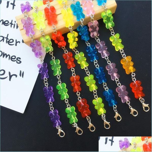 Brins de perles faits à la main 3 D dessin animé ours brins de perles belle couleur bonbon bracelets animaux bijoux drôles soutien-gorge de vacances d'été Bdehome Dhnnt