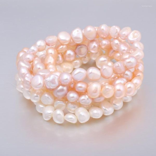 Brins de perles de haute qualité 7-8 mm Bracelets de perles d'eau douce Bracelet naturel pour les femmes BraceletBeaded Lars22