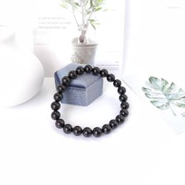 Brins de perles Bracelet de tourmaline noire de haute qualité Cristaux de guérison Racine Chakra Yoga Méditation Bijoux Protection-Stabilité émotionnelle Tr