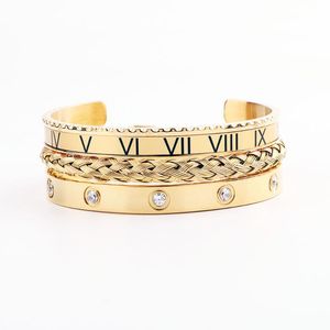 Brins de perles de haute qualité, Design de luxe, en acier inoxydable 316L, ensemble de bracelets en pierre CZ romaine pour hommes