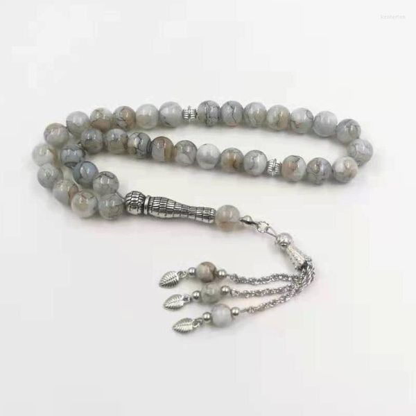 Brins de perles accessoires islamiques Tasbih pierre marron 33 perles Bracelet perles de prière musulmane bijoux de mode cadeau pour Kent22