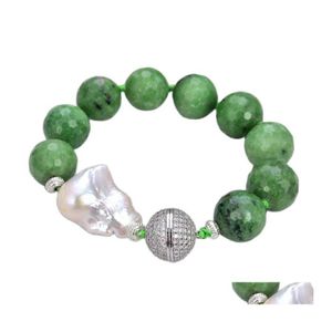 Kralen strengen sieraden 8 16 mm natuurlijk gefacetteerde roodgroene robijn robijn zonietsteen witte keshi parel armbandbedeled drop levering armbanden dhmoz