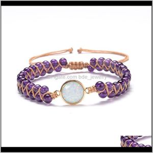 Perles, brins bijouxnaturel pierre charme jades opale chaîne tressée brin bracelets amitié bracelet bracelet femmes drop livraison 2021 D2Lug