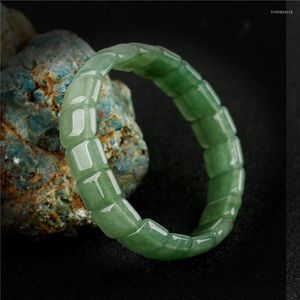 Strands de cuentas K's Gadgets Classic Green Natural Stone Pulseras para mujeres Square Semi-Precious Bangles Friend Trum22