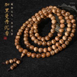 Brins de perles Kalimantan Indonésie Bracelet en bois d'agar 108 hommes et femmes naturels avec collier de perles bouddhistes BraceletsBeaded Lars22