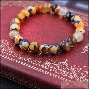 Brins de perles lave perles d'agate de pierre 8 mm d'énergie colorif bracelets en gros de pollution naturelle pure - goutte à main