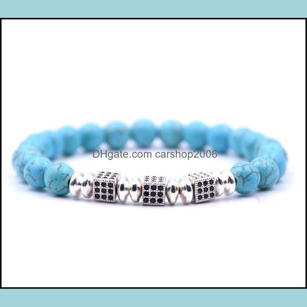 Brins de perles Cordes pour hommes et femmes Bijoux Bracelet en pierre Cristal Corde élastique Bohème 7,5 