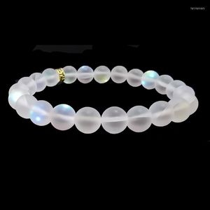 Kralen strengen zeemeermin trendy maansteen kralen armbanden elastische glazen armband voor vrouwen mannen sieraden kerstcadeaus handgemaakte polsband la