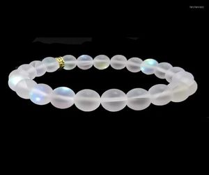 Brins de perles sirène des perles de pierre de lune tendance bracelets bracelet en verre élastique pour femmes bijoux bijoux cadeaux de Noël faits à la main wr9603132