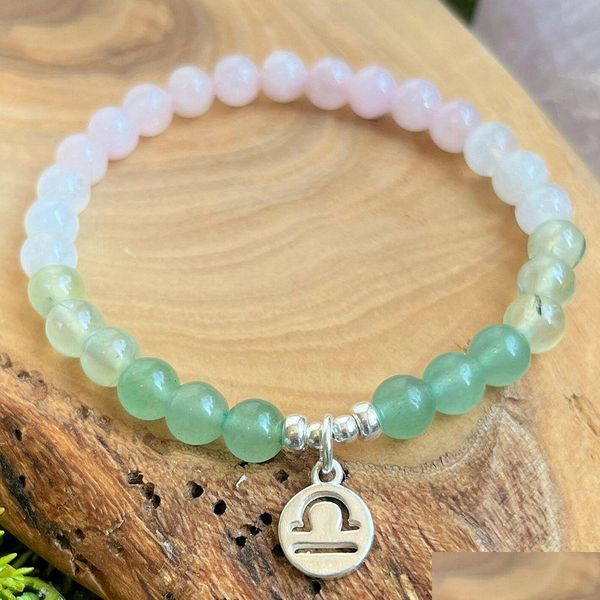 Brins de perles Mg1759 6 mm Madagascar Rose Quartz Vert Aventurine Prehnite Rainbow Moonstone Cristaux Bracelet Drop Deliver Dhgarden Dhgmk